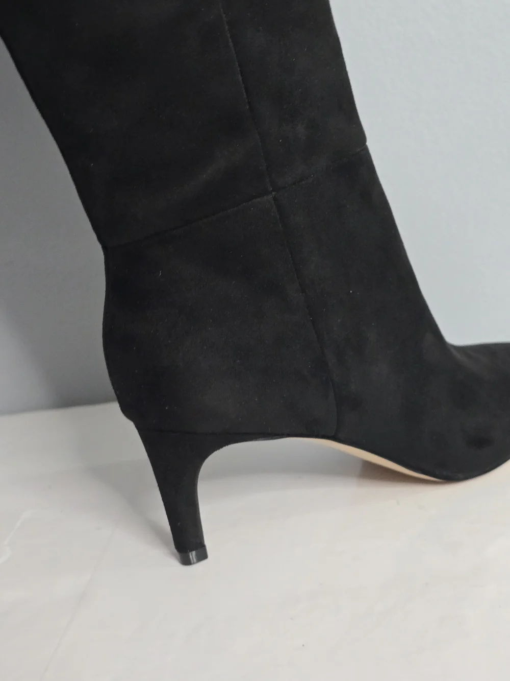 NWOB Nine West Sensa Black Faux Suede Thigh-High Stiletto Boots